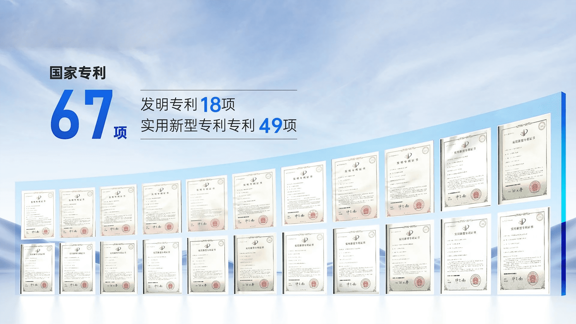 爱食记国家专利：67项，其中发明专利18项、实用新型专利49项